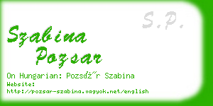 szabina pozsar business card